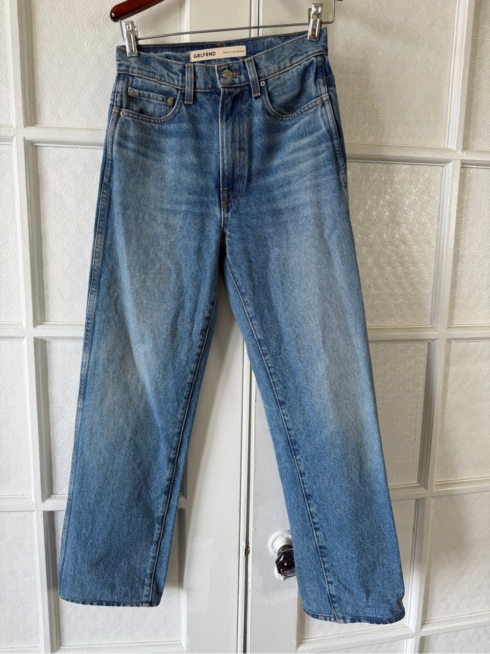 Grlfriend Sara High Rise Rigid Straight-Leg Jeans - 24